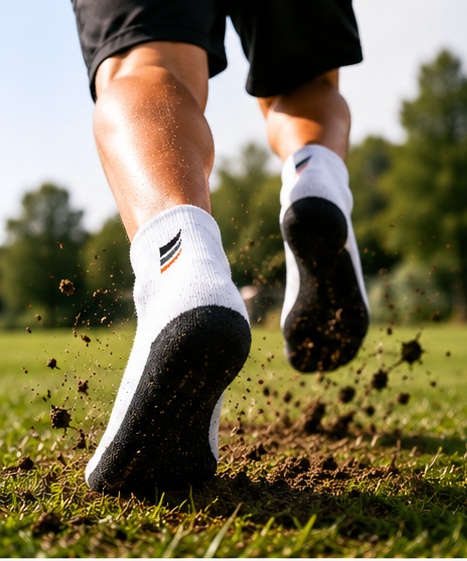 Child running across grass in OppoSox